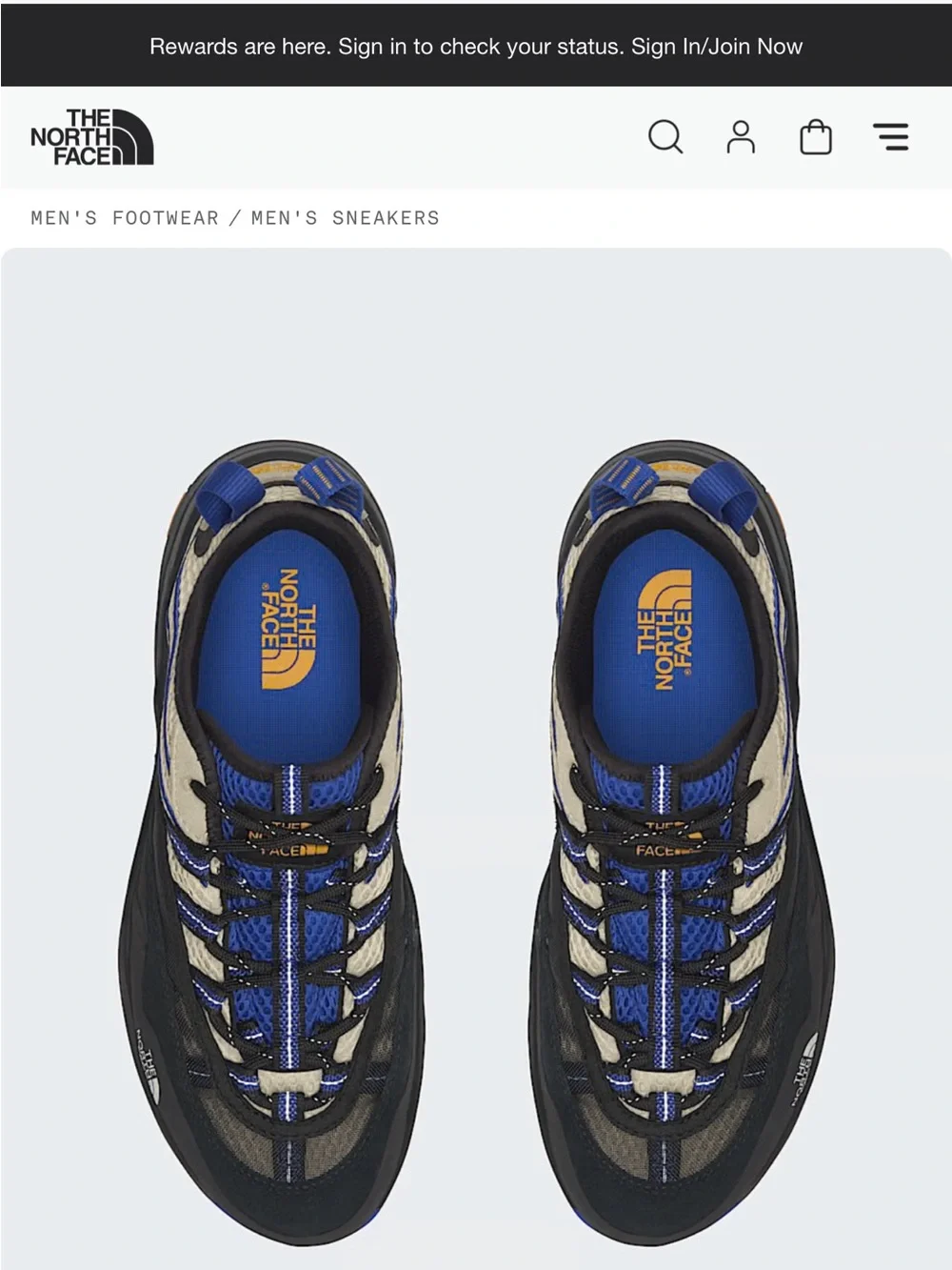 The North Face Men's Blue, Black and Tan Trail Sneakers